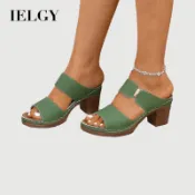 IELGY 時尚女式高跟鞋簡約露趾拖鞋