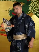 悠樂館 【可開發票】熊氣補給日本傳統日式和風壯熊和服浴衣男士甚平家居服浴袍睡衣