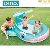 【公司貨】INTEX57440新款家居鯨魚噴水水池 創意兒童充氣戲水池 寶寶海洋池