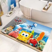 【臺灣-出貨】海綿-卡通風個性 浴室 洗澡間大門口腳墊周邊吸水防滑硅藻泥地墊