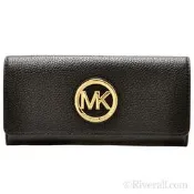 Michael Kors 35F0GFTE1L   黑色 荔枝皮革 金色牌 長夾