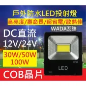 LED投光燈DC直流12V 24V 48V投射燈COB照射燈 戶外防水照明燈30W 50W 100W泛光燈探照燈室外白光