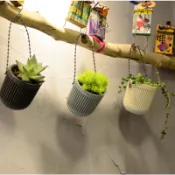 【企鵝購物屋】可拆卸懸掛式 手提花盆 吊盆 花盆 花籃 水培 掛盆 多肉盆 多肉植物 盆栽 微景觀 園藝 日式 鏤空掛籃