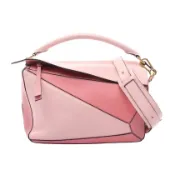 【DOKODEMO】【二手】 LOEWE Puzzle Bag 中型兩用粉紅色皮革手提包，女士，二手 B
