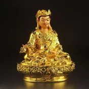【公司貨 免運】 大士祖師像藏傳佛像神像鍍金彩繪工藝品擺件根本上師