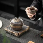 全球選品1館 生活百貨 宇軒 復古粗陶鎏金柴燒手抓壺單壺家用側把壺功夫茶提樑壺帶過濾