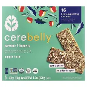 【iHerb】Cerebelly, Smart Bars，有機幼兒零食棒，蘋果羽衣甘藍味，5 根，每根 0.84 盎司（24 克）