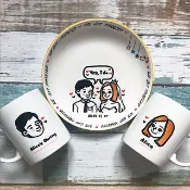 客製化/情侶.結婚送禮-馬克杯對杯+結婚盤3入組合