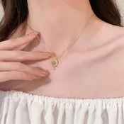 (店+)【LEESA】925\純銀項鍊\女生飾品\吊墜\吊飾\項鍊\女生項鍊\閨蜜項鍊\情人節禮物\鎖骨鏈\和田玉\星球項鍊\高級感\