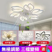 昕購商鋪 48H出貨 110V 吊扇燈 風扇燈 吊扇燈現代簡約客廳燈具新款靜音臥室吸頂風扇燈 高亮靜音省電