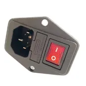 帶燈電源開關三合一插座鎖式 10A/250VAC 3P/ 4P通用 AC電源插座-2入/包 (含稅)【佑齊企業 iCmore】