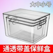 【可開發票】透明冰箱帶蓋收納盒保鮮盒儲物筐冷凍專用蔬菜廚房抽屜式盒 SZXG