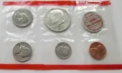 【滿300出貨】寒肯尼迪銀幣1969年美國5枚套幣1-5-10-25-50分造幣廠紀念章塑封