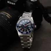 Ogival 愛其華 潛水造型機械腕錶-黑/45mm 33851AGS藍 開學換新季 送禮推薦