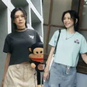 【Paul Frank x Vivian徐若瑄獨家聯名】-【黒い魂鬪志】短版涼感T恤 /【狠狠愛】薄荷綠 短版涼感T恤