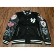 MLB NY 紐約 洋基隊 皮革袖 棒球外套 夾克 嘻哈 饒舌 尺寸M~XXL