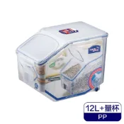 (店+)【LocknLock 樂扣樂扣】樂扣樂扣PP保鮮盒12L/米箱/附量杯(HPL510) 飼料箱 樂扣米桶 玩具箱 置物箱 樂扣米箱 穀物盒 