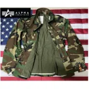 美軍公發ALPHA叢林迷彩M65野戰外套(現貨全新S-L)..另有賣美軍,德軍品裝備BDU迷彩服.飛行夾克.頭盔戰鬥服布