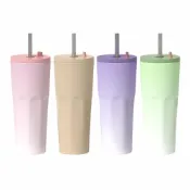 (店+)不鏽鋼保溫吸管杯 漸層保溫杯 保溫吸管杯 直飲吸管杯 大容量保溫杯 304不鏽鋼杯 吸管杯 隨行杯 彈跳吸管杯 大口徑