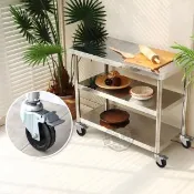 【Abis】客製商品-豪華升級版45X91CM三層430不鏽鋼桌-附煞車輪/料理桌/工作桌/工作台/流理台(1.5尺X3尺)