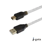 i-gota USB-A to Mini USB 2.0 連接線 雙層抗干擾 磁環 鍍金頭高速傳輸線 認證規格 UL27