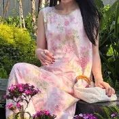 【K.W.】韓國空運輕棉麻時尚型女高品質免穿搭洋裝(小香風/輕量涼感/洋裝/休閒/日系/通勤/渡假)
