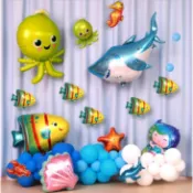 +♡鋁箔氣球♡鯊魚/海馬/龍蝦/章魚/熱帶魚 海豚鋁膜氣球 海洋世界海底世界 海洋動物 園遊會 生日 派對 慶生 周年慶