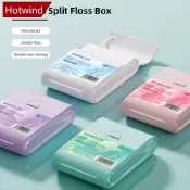 HOTWIND 52pcs/Box 雙層收納密封盒牙線一次性雙繩高張力牙線棒牙齒清潔工具 J4L3