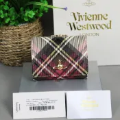 日本連線 Vivienne Westwood 薇薇安西太后 PLAID 格紋三折口金短夾 黑紅白粉格紋 錢包 短夾 卡包