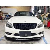 A8✌適用於BENZ C-CLASS W204 C300 競速版 消光黑 前下巴 前鏟 前定風翼 前擾流板 保險桿88