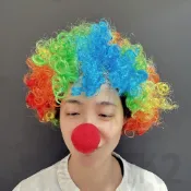 (店+)小丑假髮 2件組 爆炸頭 含鼻子 小丑 七彩假髮 小丑鼻子 萬聖節 角色扮演 變裝 搞笑裝扮