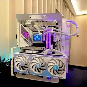 風鈴草百貨 開放式機箱240/360水冷風冷ATX/matx機架顯卡豎裝電腦主機小機箱