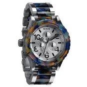 NIXON The 40-20 CHRONO 強眼魅力運動腕錶-鋼帶-藍彩玳瑁-NXA0371116