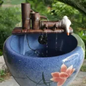 【免運 下單請先聊聊】陶瓷魚缸過濾器仿竹子流水器擺件循環水配件養魚搭配水缸水池造景