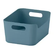 【IKEA 宜家家居】UPPDATERA 收納盒, 灰藍色, 24x17 公分