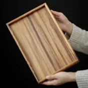 全球選品1館 生活百貨 日式茶具胡桃木茶盤託盤家用幹泡盤長方形竹盤飯店餐廳託盤燒烤盤