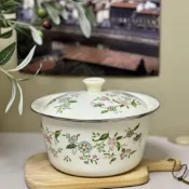 「新品折扣」帶蓋加厚搪瓷豬油盆耐高溫豬油罐拌餡盆和麪盆老式搪瓷懷舊熬藥盆8