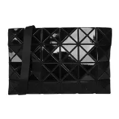 【ISSEY MIYAKE 三宅一生】BAOBAO 原色透光幾何方格4x6大格斜背包(亮黑)