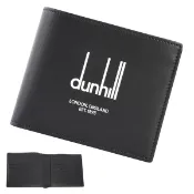 dunhill Legacy 大LOGO標誌牛皮8卡短夾/男用皮夾(黑色)｜GoBrand購名牌