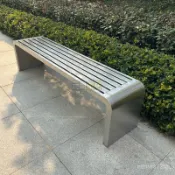 公園椅戶外長椅塑木不銹鋼帶靠背條凳子商場園林室外休閒座椅排椅戶外椅子 長條椅 公園椅 長條凳 長椅