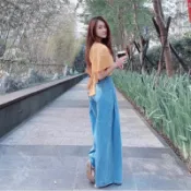 someone jeans 鬆緊腰傘擺寬褲 原價1080 B70570327