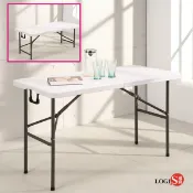 LOGIS｜手提式折疊桌122cm 桌面可對折 塑鋼萬用摺疊桌 折合桌 野餐桌 露營桌 外景桌【ZK-122E】