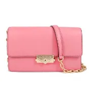 【Michael Kors】素面鍊帶中款斜背包(粉橘色)