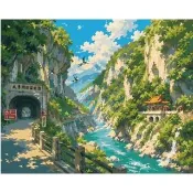 【ArtLife 藝術生活】TW088 台灣風情_太魯閣國家公園 40*50CM(數字油畫 DIY數字油畫 畫畫玩具)