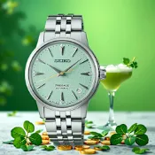 SEIKO 精工 Presage STAR BAR Frozen Mojito 調酒師機械女錶 周年慶獻禮 送禮推薦-34mm (SRPL63J1/4R35-06S0G)_SK045