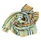 BURBERRY Vintage 雙面格紋輕盈羊毛羊絨絲綢圍巾/披肩｜JS Maxx官方旗艦館