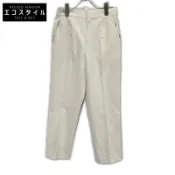 【DOKODEMO】Blue Label Crestbridge 25 年白色多色復古斜紋錐形褲，36 碼 [二手]