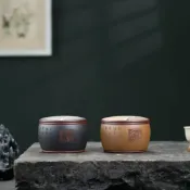 全球選品1館 生活百貨 【暗香高檔宜興紫砂小號高級高級感普洱茶倉精品手工原礦茶葉罐