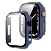 360度全畫幅硬質玻璃貼膜保護殼兼容Apple Watch 9 8 7 45mm 41mm