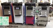 冰淇淋機商用軟冰激凌機氣權字動冰淇淋機部鏽鋼立式甜筒機曉形